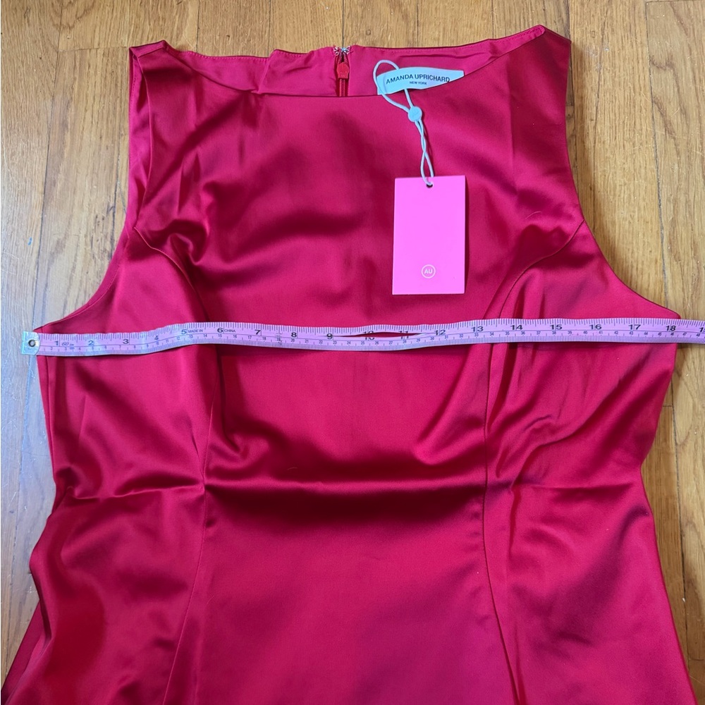 Amanda Uprichard Tonya Dress in Ruby - Picture 8 of 10
